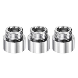 YOKIVE 3 Pcs Extension Pipe Fitting, G1/2 Female to G1/2 Male Thread Reducer Adapter Connector, Great for Bathroom Pipe Device, Water Pipe (Silver, 15-mm)