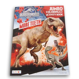 Jurassic World Jumbo Coloring and Activity Book - Realistic Dinosaurs ''More Teeth!'' - 80 Pages