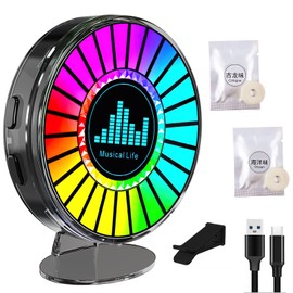 XiXiRan Music Rhythm Light, Colourful Sound Control Light, Music Light Bar, RGB Sound Control LED Light Stick, Ambiance Play Lightbar, 32Bit Music Level Light, USB Charging Sound Pickup Light (D)