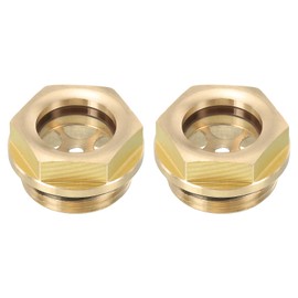 PATIKIL Air Compressor Oil Sight Glass, 2 Pack G 3/4" Male Thread Brass Oil Liquid Level Gauge Air Compressor Parts with O-Ring