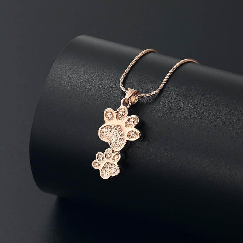 Urn Necklace for Ashes Dog Pet Ashes Necklace Paw Memorial