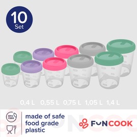 PROFUN Twist Small Food Storage Containers with Screw Lid Snack, Meal Prep Boxes, Freezer Containers, Food Containers, Baby Food Storage, Set of 10