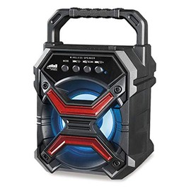 Naxa Electronics Portable Bluetooth Speaker & Disco Light, 3-inch, Red