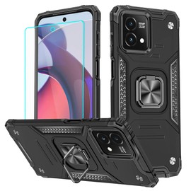 for Moto G Stylus 5g 2023 Case with Screen Protector, 360°Military Grade Rotatable Kickstand (Heavy Duty) Shockproof Protective Cases for Moto G Stylus 5G 2023 (Black)