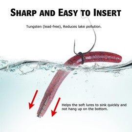 Goture Tungsten Nail Weights 10Pcs,Neko Rig Wacky Rig Fishing Weights for Soft Plastic Lures 1/16Oz Nail Sinker Weights for Bass Fishing