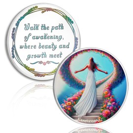 AtSKnSK Flowers All The Way Sobriety Coin - Towards New Life AA Coin, Beautiful NA AA Medallion with Floral Design, Clean Living Recovery Token, Non-Religious Sober Gift for Women