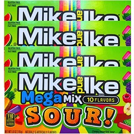 NEW Mike & Ike Mega Mix Sour Gluten Free/ Fat Free Candies Net Wt 5oz (4)