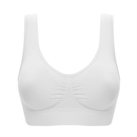Jamron Damen 3er Pack Nahtlos Bügelloser Bequem Klassische BHS Schlaf Yoga Sport BHS mit Abnehmbaren Pads Schwarz + Weiß + Beige XXL