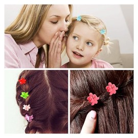 Sonew 100 Pinzas para el Pelo de Flores, Mini Pinzas Lindas de Colores Surtidos, Accesorios para el Cabello para Niñas y Niños, Mini Accesorios Lindos
