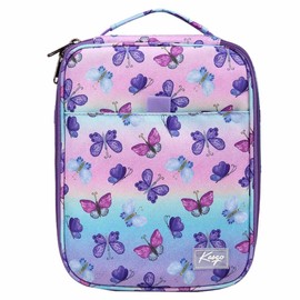 Kasgo Large Pencil Case, 54 Slots, Pencil Case, Pencil Case for School, Students, Work, Office, Art Pen Organiser Holder, School Material with 2 Removable Layers, butterfly, Large Butterfly Design for