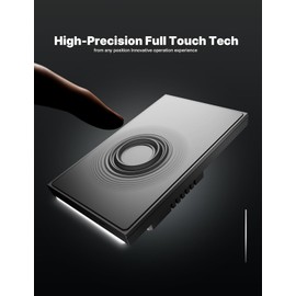 MOES Full Touch Smart Switch, SF(Star Feather 2026 Version) Wall Light Switch, Neutral Wire Required, Anti-Glare Panel, 2.4GHz WiFi Work with Smart Life/Tuya App, Alexa and Google Home White 3 Gang