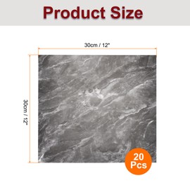 HARFINGTON 20pcs Peel and Stick Marble Tiles, Waterproof Wall Panel Backsplash, 12"x12" PVC Peel and Stick Shower Tiles for Bathroom, Kitchen, Living, Slate Gray Design