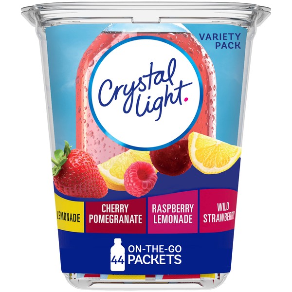 Crystal Light Sugar-Free Fruit Variety On-The-Go Powdered Drink Mix 44 Count