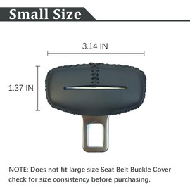 Vaintod Seat Belt Buckle Cover, Pure Hand Sewing Seat Belt Clip Protective Cover, 5 PCS Seat Belt Silencer Clip Holster (Leather Cover in Bordeaux Red)