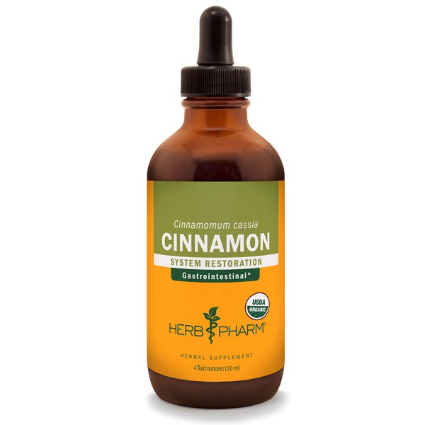 Herb Pharm Certified Organic Cinnamon Liquid Extract for Cardiovascular and Circulatory Support - 4 Ounce