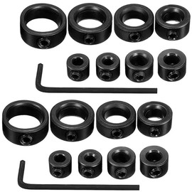 Mesee 2 Packs 8pcs Drill Depth Stop Collar Limit Rings, Adjustable Dowel Shaft Chuck Positioner Locator with Hex Wrench for Drill Bits Consistent Drilling