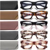 Hubeye 5 Pairs Oprah Style Square Reading Glasses for Women