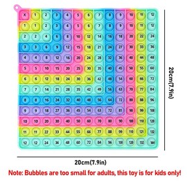 Multiplication Addition Practice Math Pop Fidget Board Game, Push Bubbles Times Table Numbers Fidget Toy:_Macaron_style 1