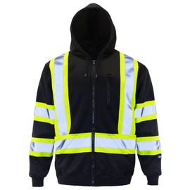 JORESTECH High Visibility Hoodie Full Zipper 100% Polyester ANSI