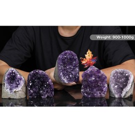 Nupuyai Nupuyai Natural Amethyst Crystal Quartz Cluster, Mineral Geode Druzy Specimen Stone for Reiki Healing Home Decoration (900-1000g)