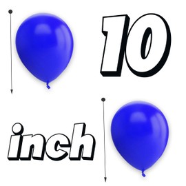 Blue Balloons - Plain Round Latex Balloons, 10 Inch, Pack of 15 for Birthday, Baby Shower, Engagement & Wedding Parties