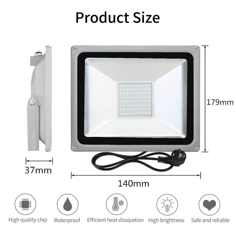 Papasbox LED floodlight IP65 waterproof outdoor floodlight aluminium headlight