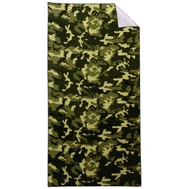 HommomH Green Camo Beach Towel Oversized 36”x 72”, Lightweight Microfiber Bath Towels Camouflage Quick Dry Sand Free Big Absorbent Camping Travel Gifts for Swimming, Beach, Gym, Pool