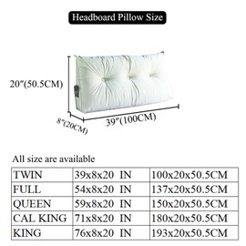 SAMTY Triangular Wedge Pillow headboard Twin XL Size for Couch Large headboard Pillow with Removable Cover Back Rest Pillows for Sitting up in Bed