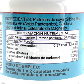 Vitamina B5 Ácido Pantoténico 30 Capletas De 400 Mg Riket Sabor Sin Sabor