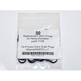 50-Replacement/Compatible (BLACK) VITON O-rings for H-D Oil, Transmission, Primary Drain Plugs