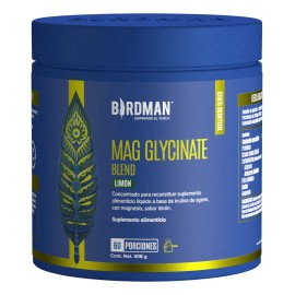 Birdman Mag Glycinate Blend Glicinato Citrato Magnesio Polvo Azúcar Sabor Limón Porciones