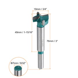 HARFINGTON Forstner Drill Bit 3/4" (19mm) Tungsten Carbide Wood Drill Bit Hole Opener Cutter for Hinge Drilling Woodworking, Green