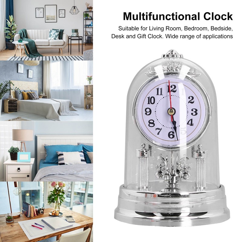 Desk Clock European Style Quiet Environment Internal Rotation Home Decoration