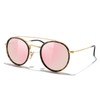 MERRY&#39;S Retro Round Polarized Sunglasses - Unisex Double Bridge Sun