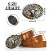 UTOWO Western Cowboy Cowgirl Leather Belts, Women Men Turquoise Embossed