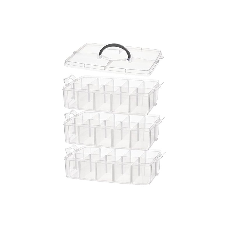 VBS Stacking Box with Handle Set of 4 Sorting Boxes