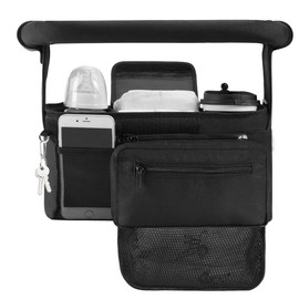 Momcozy Universal Stroller Organizer with Insulated Cup Holder Detachable Phone Bag & Shoulder Strap baby jogger - Color: Off White