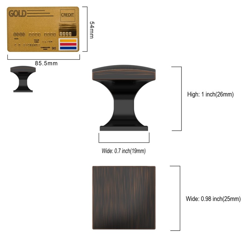 Amerdeco 10 Pack 1-1/3 Inch Oil Rubbed Bronze Cabinet Knobs