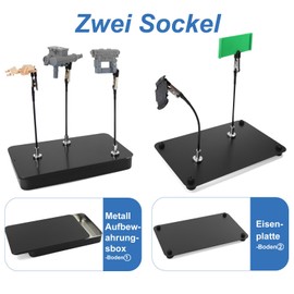 Evemodel Sliding Lid Tin Box Iron Box with 16 Pieces Crocodile Clips with 1 mm Iron Plate Paint Stand Modelling Model Painting Tool with Stand Magnetic Base (Bendable)