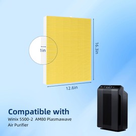 APPLIANCEMATES 116130 Filter H Replacement for Winix 5500-2 Air Purifier, 3 Packs Ture HEPA Filter