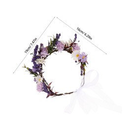 Healvian Handmade Lightweight Floral Garland Headband for Brides Comfortable Bride Hair Accessory Elegant Simulated Flower Crown for Wedding and Flower