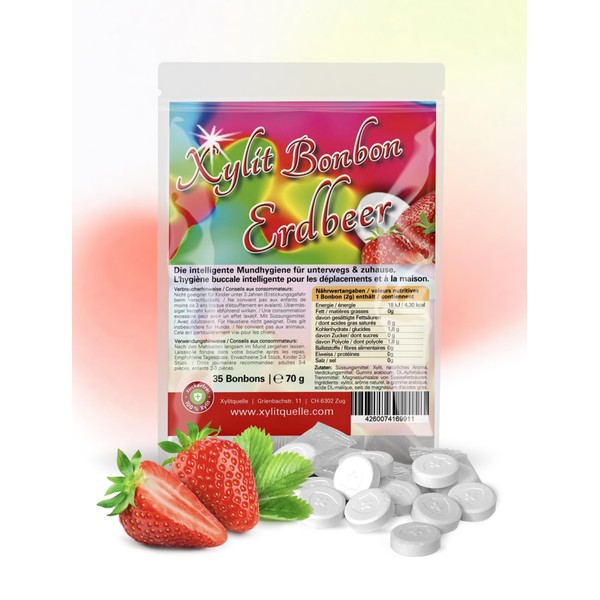 Xylitol Birch Sugar Sweets Strawberry | 100% Sweetened with Xylitol