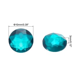 MECCANIXITY Flat Back Round Acrylic Rhinestones,10mm SS45 Indigo Flatback Crystal Rhinestones for Crafts Clothes Shoes DIY Decoration Gifts 100Pcs