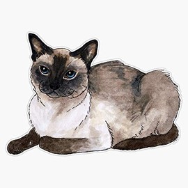 Siamese Cat Sticker Outdoor Rated Vinyl Sticker Decal for Windows, Bumpers, Laptops or Crafts 5"
