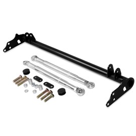 Kojem Front Suspension Traction Control Tie Bar Kit Compatible with 1988-1991 Honda Civic CRX Lower Tie Bar Brace Kit Suspension Control Arm Black Steel+Aluminium Powder Coated