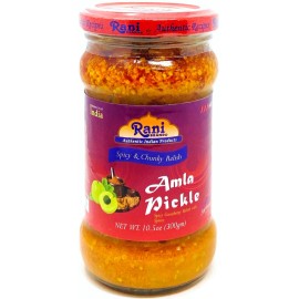 Rani Amla Pickle (Spicy Gooseberry Relish with Spices) 10.5oz (300g) Glass Jar