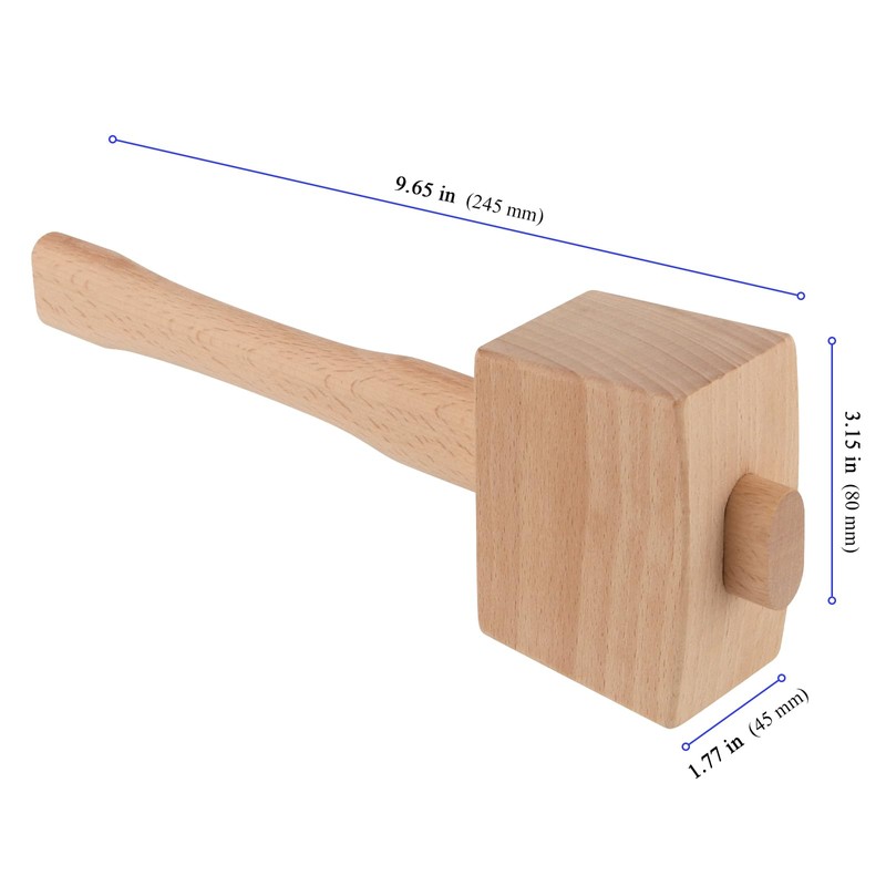 YUENPUN 2 PCS Wooden Mallet Carpentry, Beechwood Mallet, Woodworking Mallet