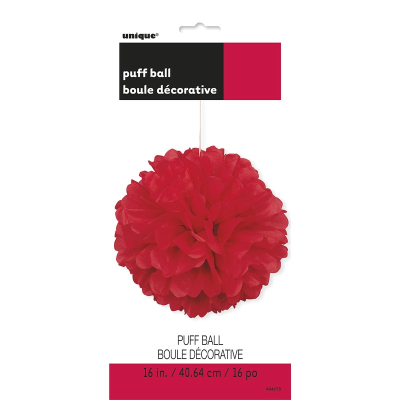 16" Red Tissue Paper Pom Pom