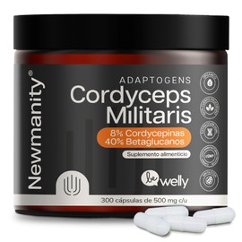 NEWMANITY Cordyceps Adaptógeno 30,000 mg - 150 Dosis Extracto Ultra Concentrado 30:1 Cordyceps Sinensis 50% Beta Glucanos Adaptógenos para Mujer Suplemento Alimenticio 100% Natural