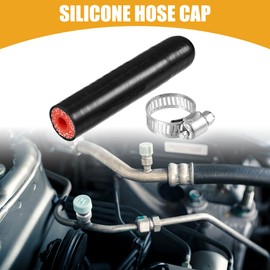 Partuto 1 Set 6mm 0.24" ID Universal Silicone Coolant Cap Intake Vacuum Hose End Plug - Car for Coolant Heater Bypass Vacuum Water Port - Silicone Black Red